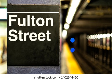 Fulton Street Subway Station Sign