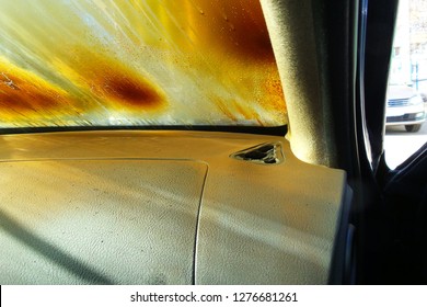 Fumes On The Windshield Cars. Auto Fire