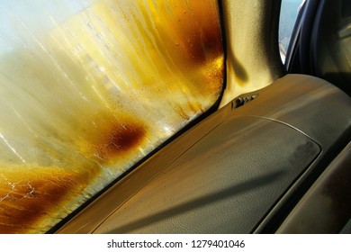 Fumes On The Windshield Cars. Auto Fire