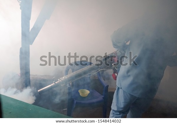 Fumigation mosquitoes of Zika virus and dengue\
and chikungunya  fever prevention outbreak in school kill mosquito\
carrier of dengue virus at the rainy season. Managua, Nicaragua,\
Central America.