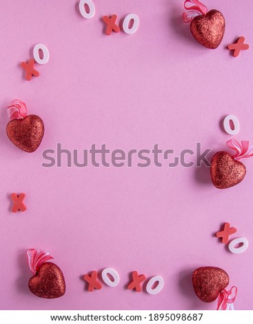 Fun Colorful Valentine's Day pink red and white background.