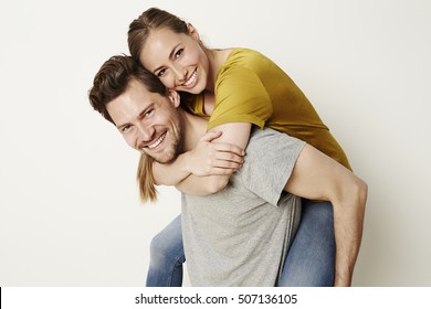 Fun Couple Smiling At Camera, Portrait