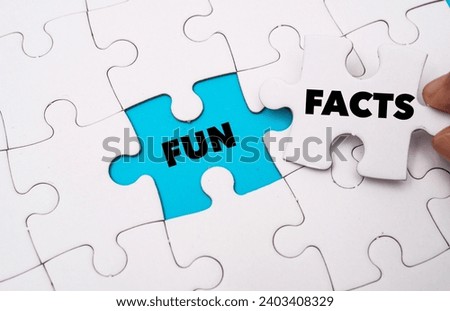 Fun Facts word alphabet letters on puzzle as a background
