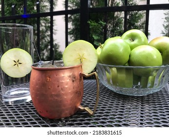 Fun Fall Cocktail With Apples.