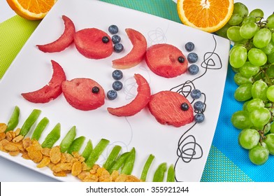 Fun Food. Fish Made From Fruits