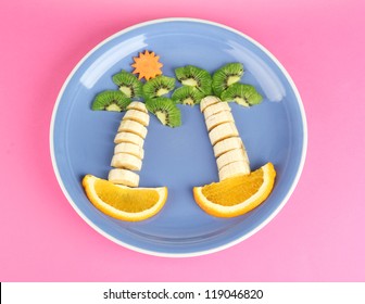 Fun Food For Kids On Color Background