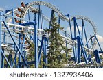 Fun on an upside down roller coaster
