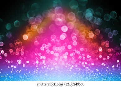 Fun rainbow color glitter sparkle background, celebrate happy birthday party invite, kid princess mermaid girl pink blue green yellow black pattern or glam girly unicorn pony children colorful texture - Shutterstock ID 2188243535