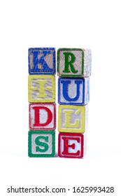 Fun words made with vintage child's blocks