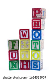 Fun Words in Vintage Child's Blocks