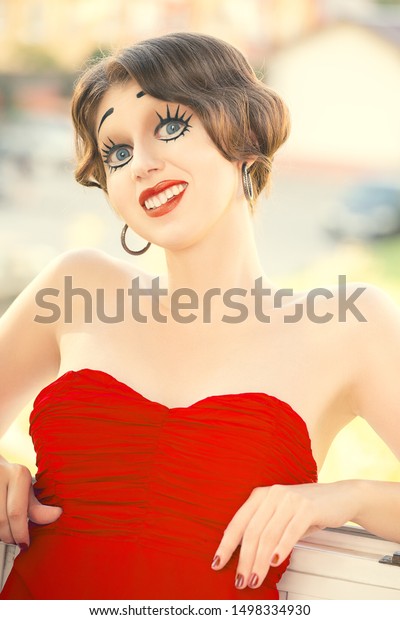 Verrassend Fun Young Woman Vintage Pinup Makeup Stock Photo (Edit Now) 1498334930 QR-69