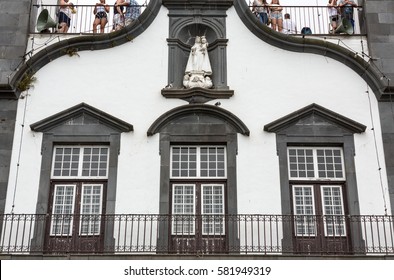 FUNCHAL, PORTUGAL - SEPTEMBER 2, 2016: Igreja de Nossa Senhora do Monte Church (Our Lady of the Mount) in Monte near Funchal on the Portuguese island of Madeira.