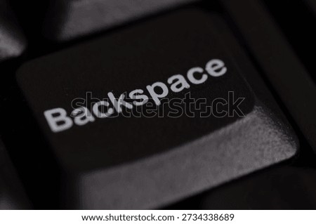 Functional concept with Backspace key on black keyboard, highlighting user interaction and text management.
