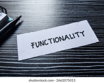 Functionality writting on table background.