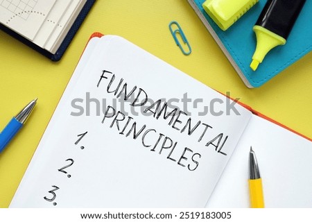 Fundamental principles are shown using a text