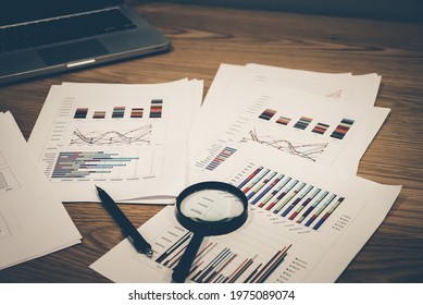 Fundamental and technical analysis for professional technical trading as concept. Digital graph of financial instruments with some indicators including of MACD. EMA and the volume analysis. - Shutterstock ID 1975089074