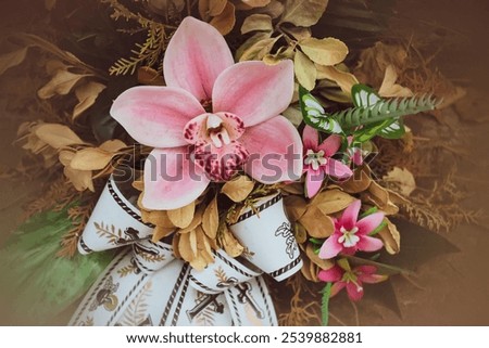 Similar – Autumn flowers and leaves decoration with bunch of flowers