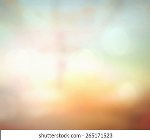 Funeral Concept: Blurred Cross Background