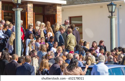 The Funeral Of Hannah Cornelius In Fish Hoek, Cape Town On 2 June 2017. Hannah, A Stellenbosch University Student (21),  Was Raped, Stabbed And Strangled To Death And Her Boyfriend Injured. 