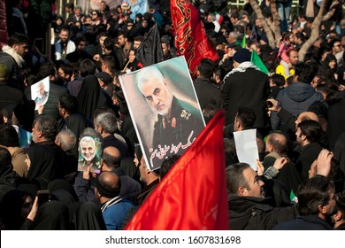 Funeral of Qassem Suleimani assassinated by American drones, Qasem Soleimani was an Iranian major general in the Islamic Revolutionary Guard Corps (IRGC). Iran Tehran, Jan 7, 2020.
