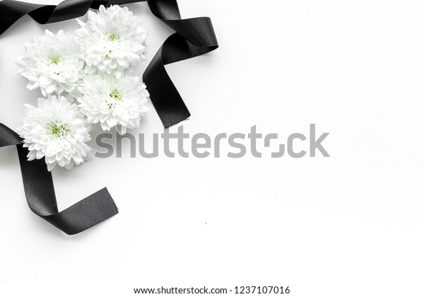 Funeral Symbols White Flower Near Black Stock Photo 1237107016 ...