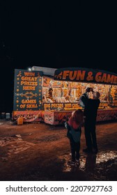 Funfair, Barnstaple Devon UK, September 13th 2022, People At Fairground