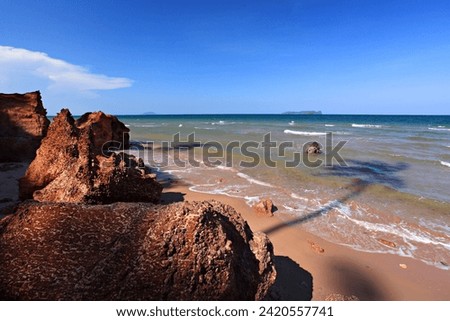 Fung Daeng Beach (Red Cliffs Beach) Bang Saphan Noi in Prachuap khiri khan Province, Thailand