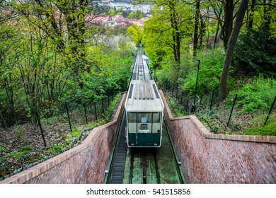 Funicular To Petrin Hill In Prague