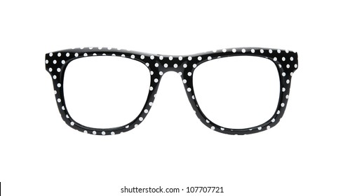 Funky Retro Dotted Glasses Isolated On White Background