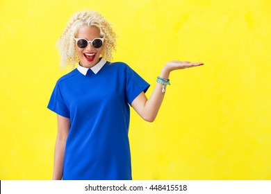 Funky Woman With Extended Hand