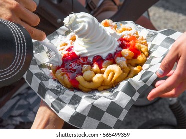 Funnel Cake With Ice Cream