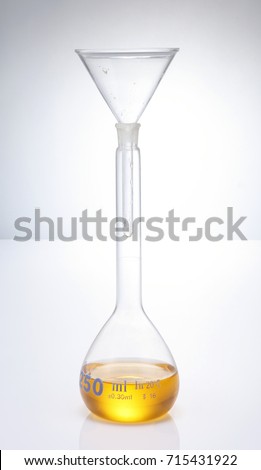 Funnels & Volumetric flasks.