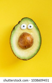 Funny Avocado On Yellow Background