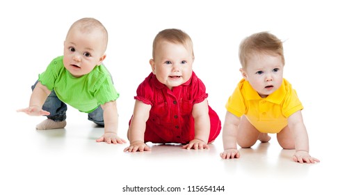 Funny Babies Go Down On All Fours