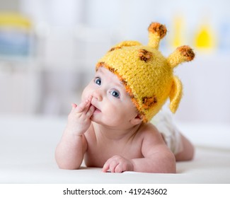 Funny Baby Weared Giraffe Hat