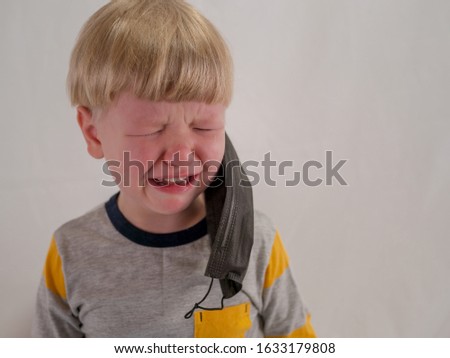 Similar – Image, Stock Photo Funny blond kid with long hair