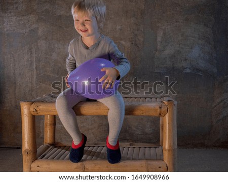 Similar – Image, Stock Photo Funny blond kid with long hair