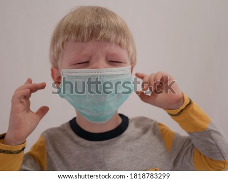 Similar – Image, Stock Photo Funny blond kid with long hair