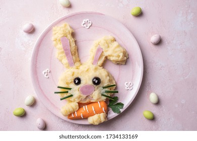 Funny Bunny Mashed Potatofor Easter Kids Meal