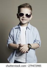 Funny child.fashionable little boy in sunglasses.fashion children