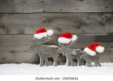 Santa on Reindeer Dekofigur Christmas Decoration Snow Christmas Xmas