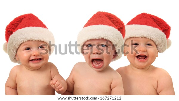 Funny Christmas Santa Babies Crying Baby Stock Photo (Edit Now) 167271212