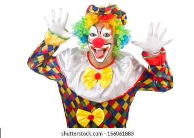 Funny Clown Isolated On White Stock Photo 156061883 | Shutterstock