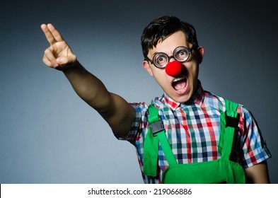 Funny clown saluting like Nazi
