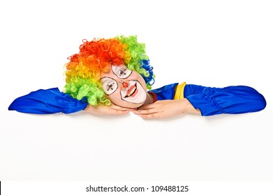 Funny Clown Standing Over White Background Stock Photo 109488125 ...