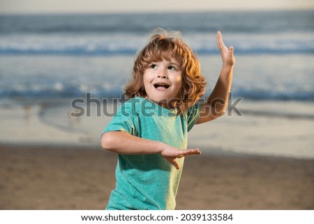 Similar – Foto Bild Kind spielt mit Sand auf den Dünen