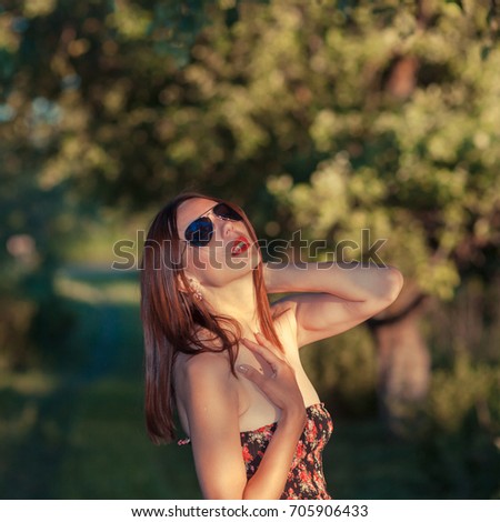 Similar – Image, Stock Photo Pretty blonde girl