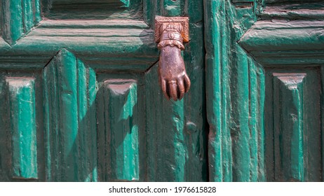 Funny Door Knocker On Old House In La Laguna On Teneriffe