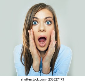 Funny Face Young Business Woman Open Stock Photo (Edit Now) 236327473