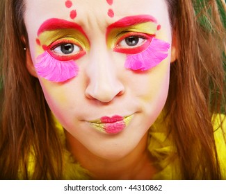 funny girl crazy makeup